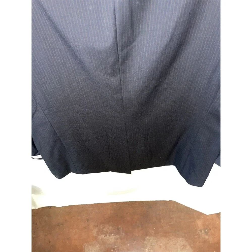 Albert Nippon Men’s Dress Blazer Size 46R Black Pinstripe Wool/Cashmere Blend